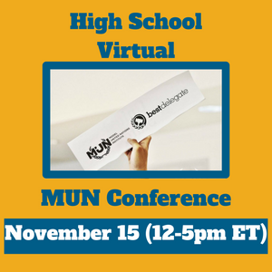 November 15 12-5pm ET High School Virtual MUN Conference